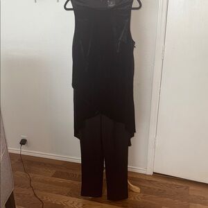 Adrianna Papell Black Velvet Jumpsuit. NWOT